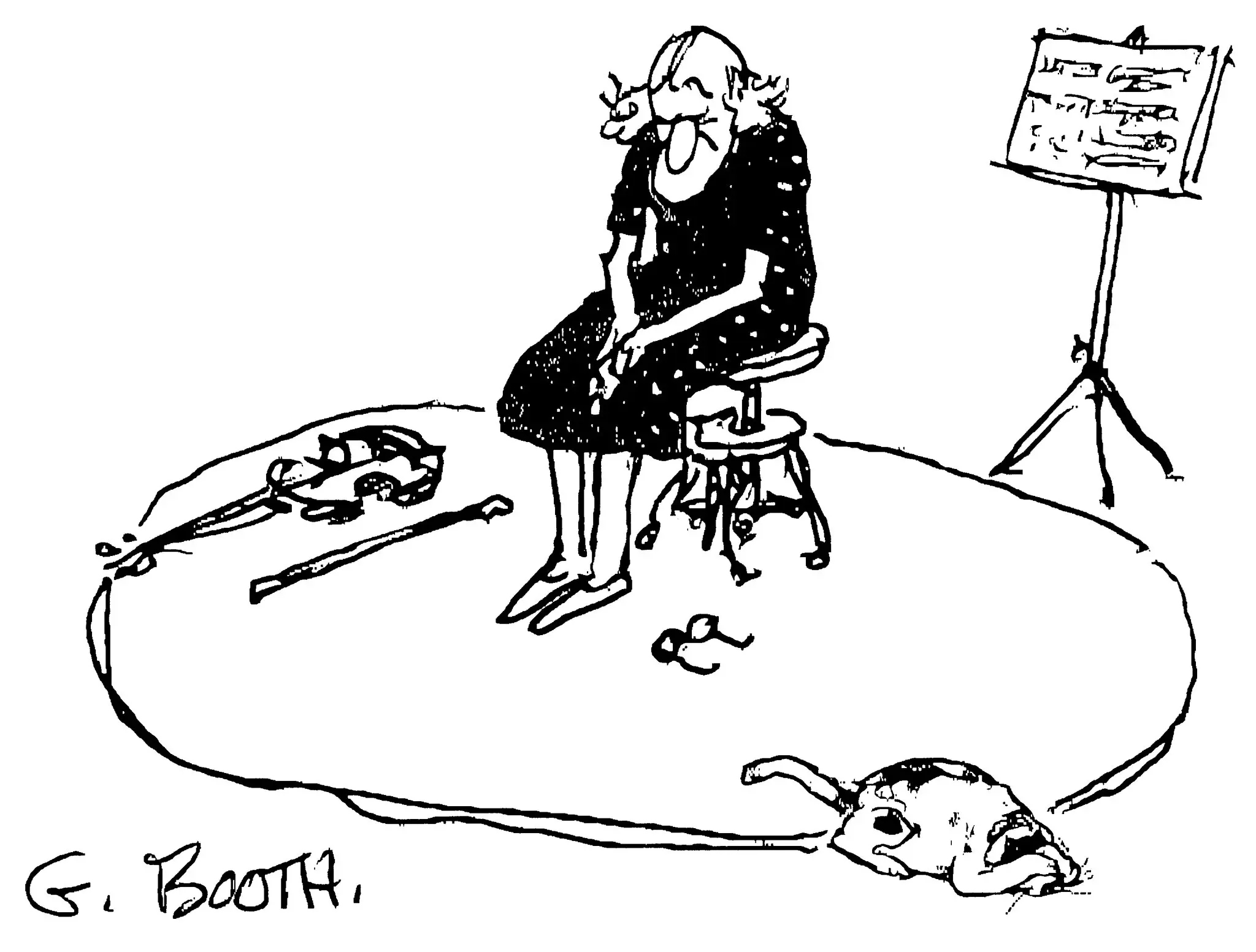 Luego de los ataques del 9/11 la revista The New Yorker publico un numero con tan solo un cartoon, este dibujo de George Booth fue el único que acompañó esa edición.