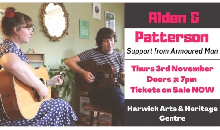 Tomorrow, folk, Harwich.  We're lucky enough to share a stage with Alden and Patterson. Tickets still available. See you there !