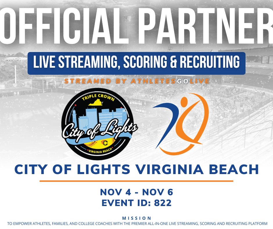 If you are headed to the City of Lights Virginia Beach this weekend, don't forget to score and stream your games on <a href="/AGLSoftball/">AthletesGoLive Softball</a>.  
Make sure your team is on the Live Leaderboard.

REGISTER: bit.ly/35taIL1

LIVE LEADERBOARD: bit.ly/3cuCXws