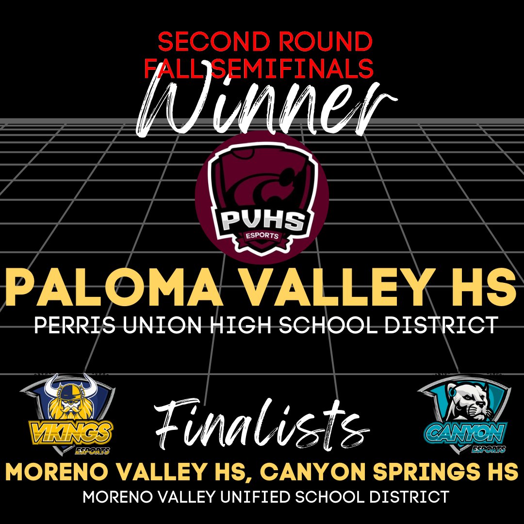 Congratulations Paloma Valley HS - WINNER of the 2nd round of the Fall Super Smash Bros. Semi-Finals @ MVHS! Paloma Valley HS and finalists will advance to the Grand Finals at the Riverside County Esports Community Expo on December 10th! bit.ly/RCECE22 #riversidecounty
