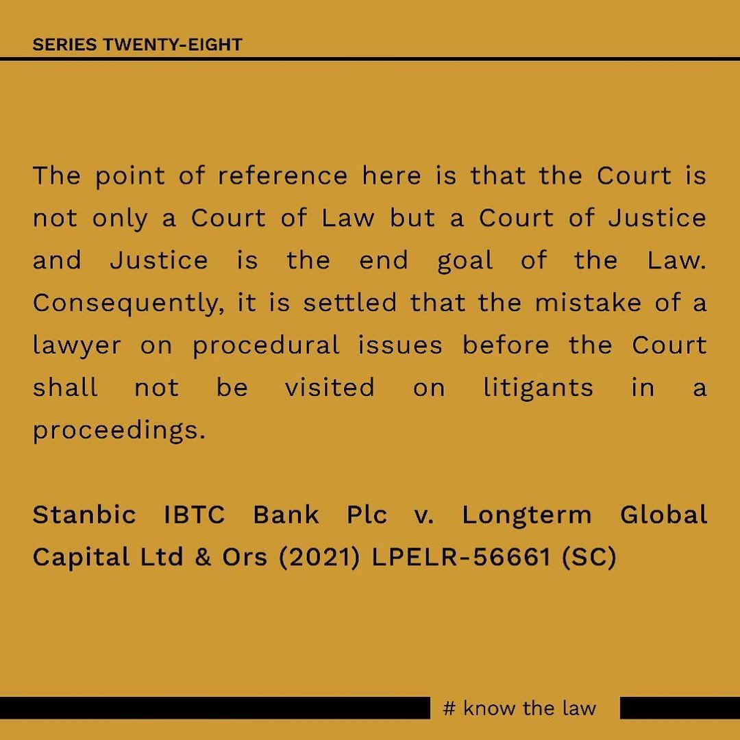 knowthelaw_'s tweet photo. Error, sin, mistake, omission or inadvertence of counsel cannot be visited on the litigant.
#KnowTheLaw https://t.co/MEjhQiH183