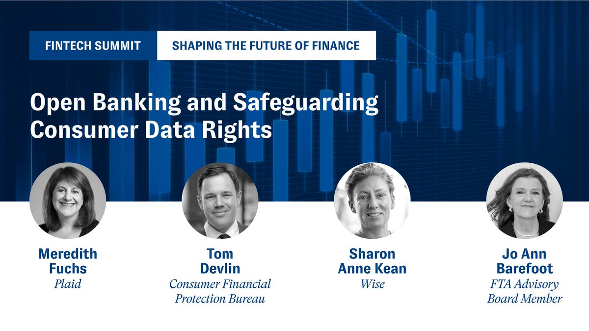 9 of 10 Americans use #fintech apps and services powered by #openbanking. Yet many benefits consumers enjoy today could be undermined w/o clear rules of the road. 

RSVP for the #FTAFintechSummit for a timely panel about the future of open banking: ftafintechsummit.splashthat.com