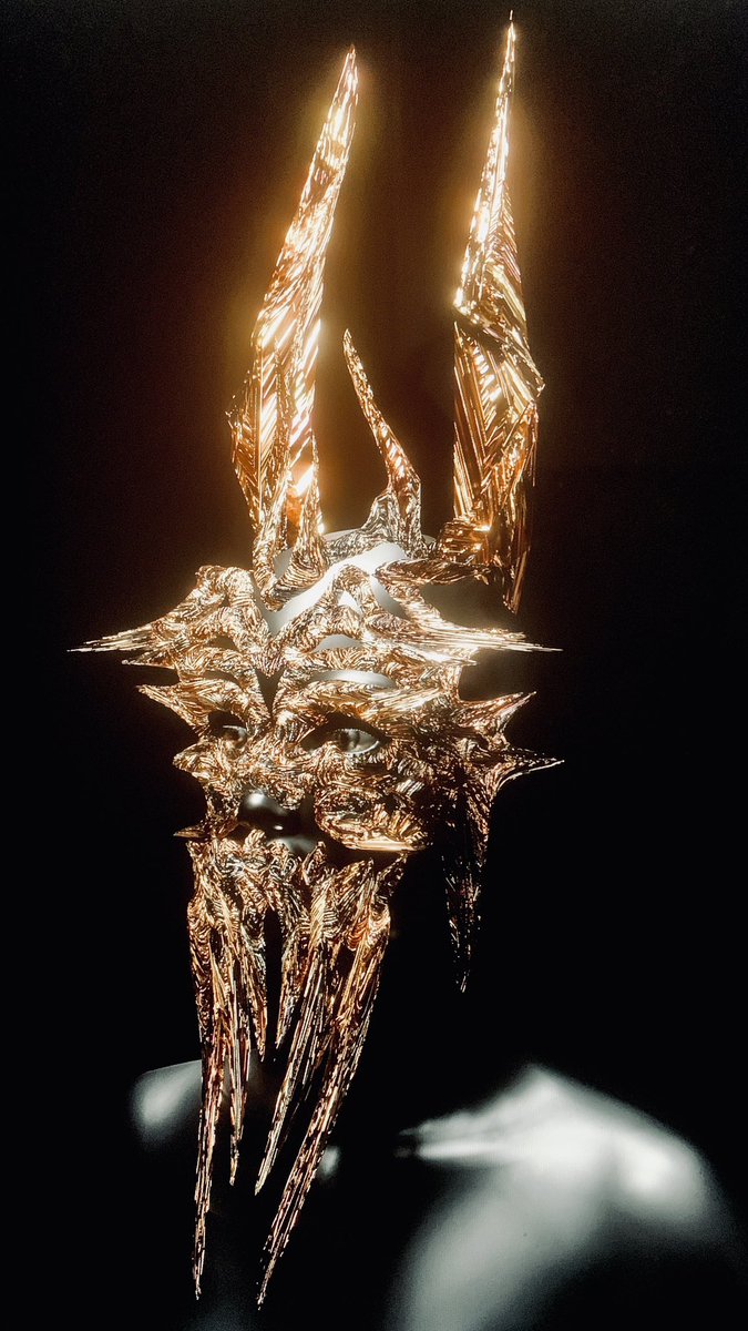 EdvardNielsen's tweet photo. The Alebrije Magician Mask
Available on @stylexchange.io
#halloween3d #magicmask #virtualrealityfashion #virtual #fashion #3dartworks #3dfashion #virtualfashion #metafashion #gold #magical #magician #edvardnielsen #edvardnielsenart #edvardnielsensignature https://t.co/0Ay7fVCq0R