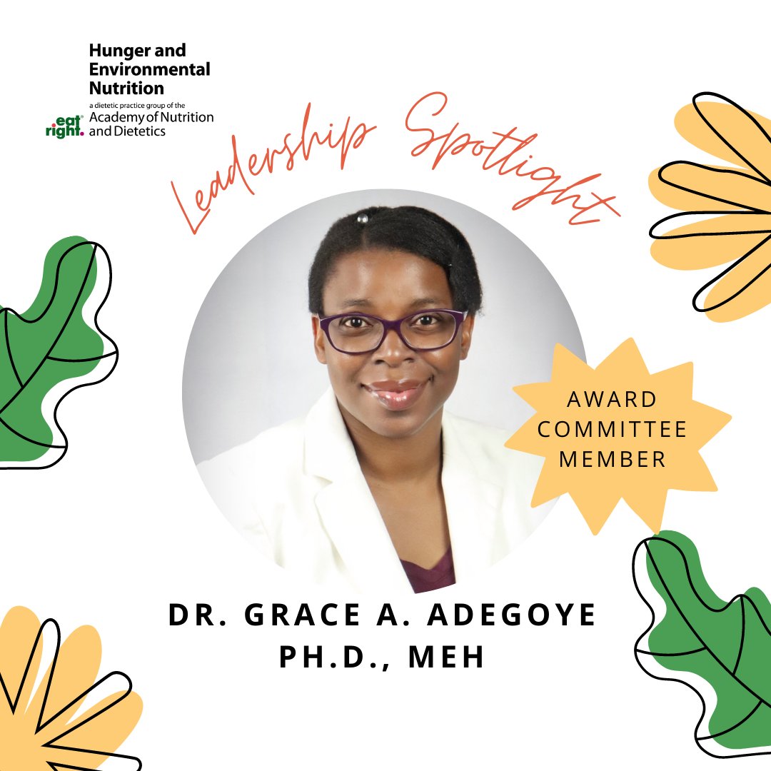 HENDPG's tweet photo. HEN Leadership Spotlight!

Meet Dr. Grace A. Adegoye Ph.D.,MEH  a wonderful member of our Award Committee!

You can connect with her on Instagram @graceadegoye_as and at her website https://t.co/TESOFvGKxn

#HENdpg #eatrightPRO #leadership #RDNs #Dietitians #rd2be https://t.co/yWzqOVJ9fz