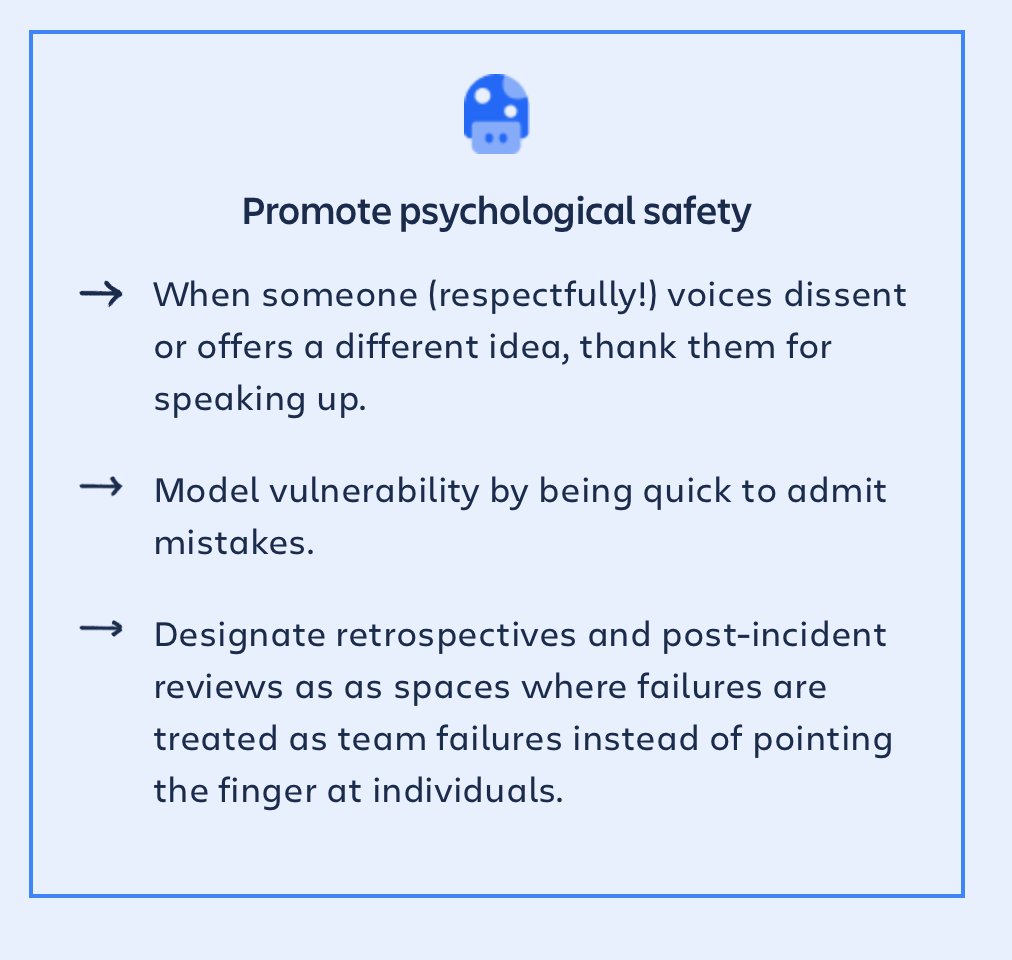 DanielPink's tweet image. 3 good ways to promote psychological safety.
(Via @Atlassian)
LINK: atlassian.com/blog/state-of-…