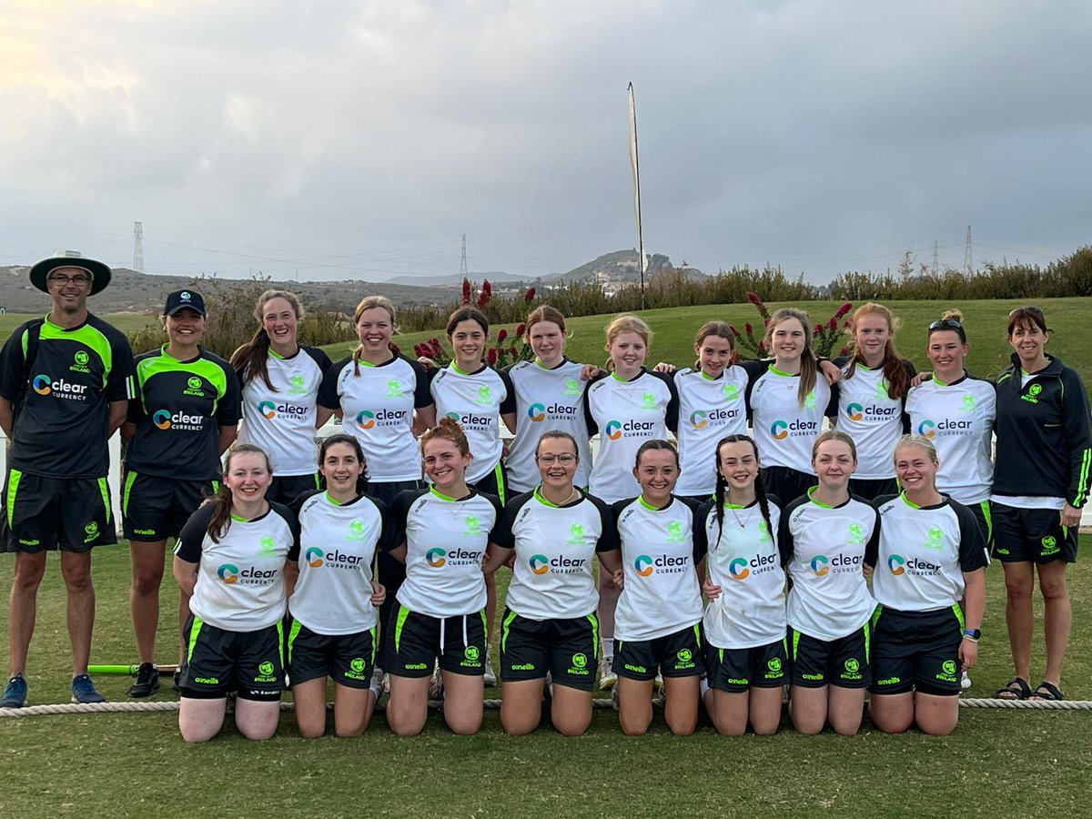 IrishWomensCric's tweet photo. Our U19 squad had a fantastic week in Spain preparing for the World Cup. A huge thanks to our hosts @DSCricketSpain who took great care of us. 

☘️🏏 #BackingGreen | @ClearSpeaks https://t.co/X0pP8W3VxY