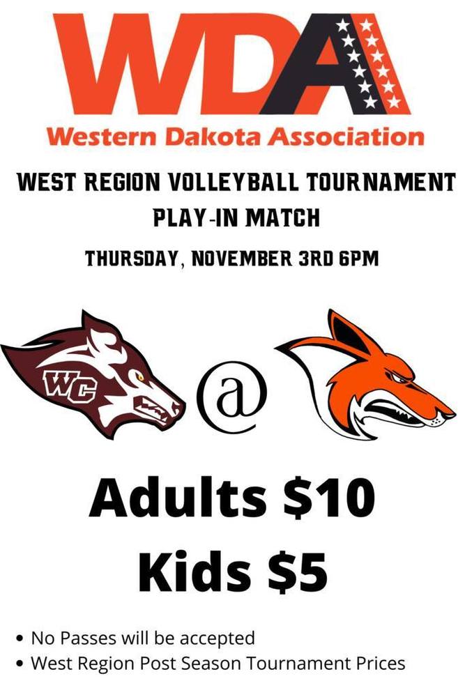 Williston vs. Watford City for the West Region Volleyball Tournament Play-In Game willistonschools.org/article/895688…
