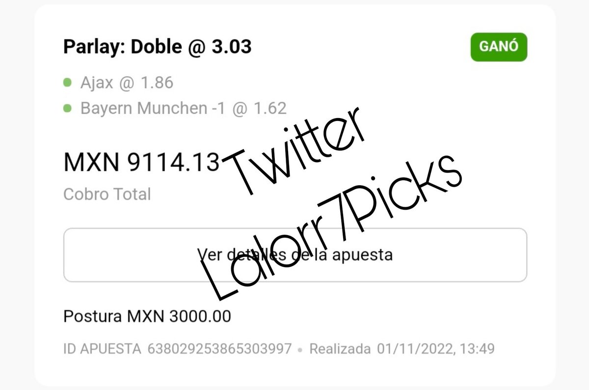 Lalorr7Picks's tweet photo. $53,000 mil de ganancia en esta jornada de #ChampionsLeague 

100REETWEETS Y LES REGALO LA JUGADA CHIDA DE #europaleague https://t.co/w8ID49qwZw