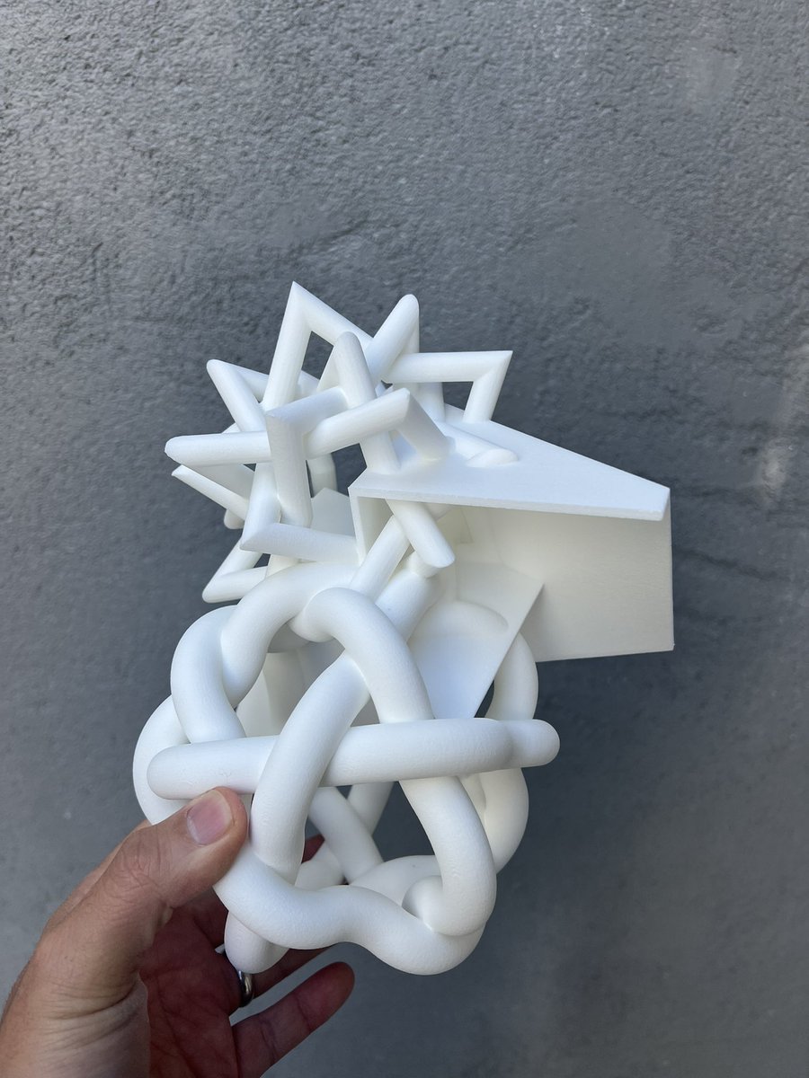 Super excited to receive this <a href="/arsnlart/">ARSNL Art</a> Frank Stella: Geometries SLS 3D printed piece just now. Sent the STL file from the NFT to a manufacturer and now I have an incredible sculpture IRL for my home.