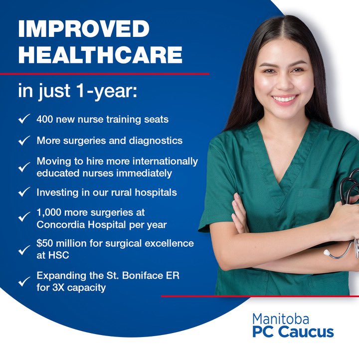 Since I’ve had the honour of this office, my priorities have been:

🍽Making life more affordable 
🚓Making our communities safer
📈Making Manitoba more competitive 
🏥Strengthing healthcare 

We’ve got a lot done in a year - and there’s even more to do. We’ll get it done.