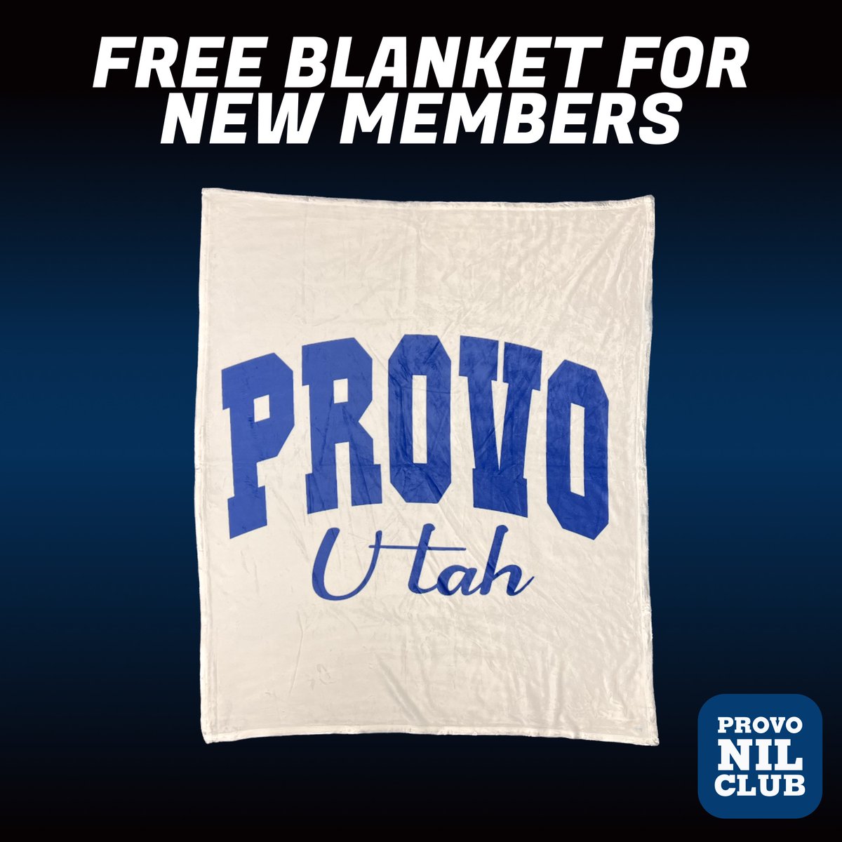 Join the Provo NIL Club for $25/month today to support the players and get a free blanket!! 

Join at ProvoNILClub.com