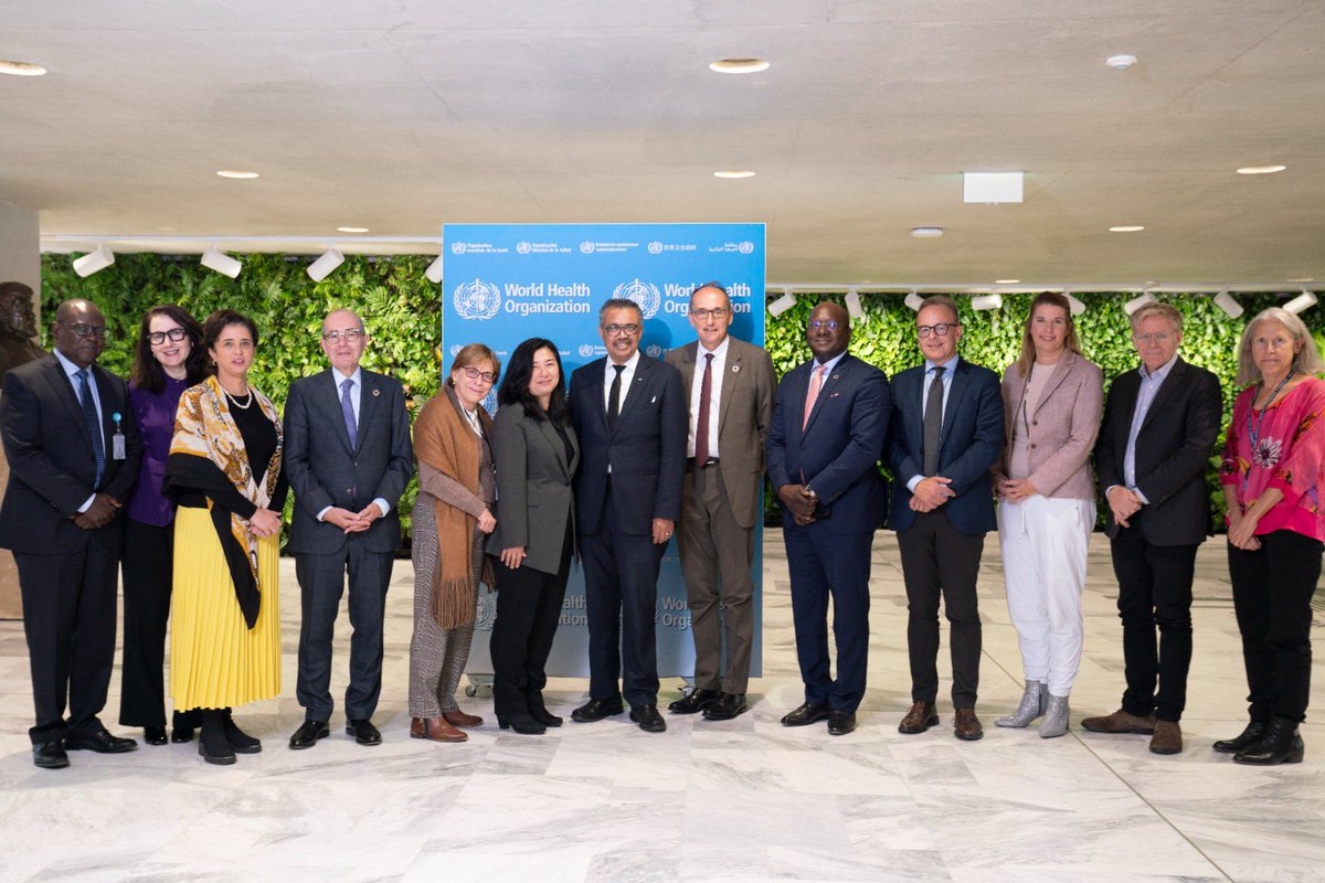 DrTedros's tweet photo. Solving equity &amp; access issues on life-saving health tools like vaccines &amp; treatments is critical as the 🌍 prepares for future disease outbreaks. Met with @IFPMA's leadership, @ThomasCueni &amp; Jean-Christophe Tellier, to discuss these opportunities, building on #COVID19 lessons. https://t.co/Y6qKFZ9LHo