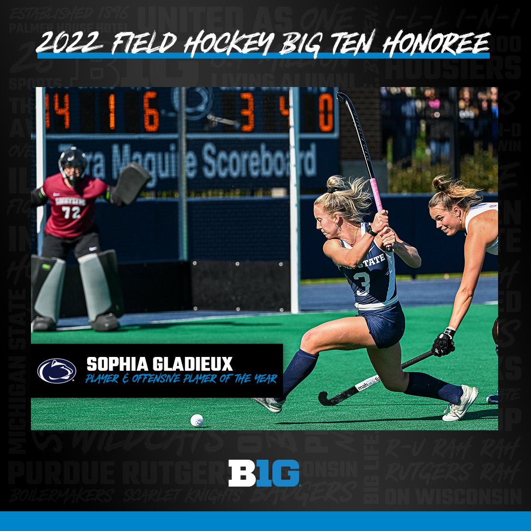 🏆 #B1GFH Awards 🏆 Sophia Gladieux of @PennStateFH is the #B1G Player and Offensive Player of the Year! bit.ly/3h6J8ch