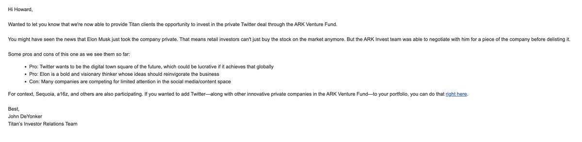 howardlindzon's tweet photo. Me/people getting pitched $TWTR by an ARKK Venture Fund on A16z backed Titan App TODAY after another rate hike of 75 beeps are not how tech bottoms are formed...actually it's distasteful !

I am wrong a LOT, but not about this (hope I am wrong ...but I am not...but hope I am) https://t.co/1x24st2IeX