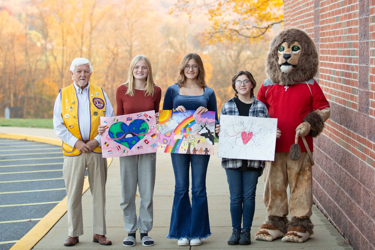 ExeterTwpSchool's tweet photo. Today, three 8th grade students were recognized and received cash prizes by the Exeter Township Lions Club for their outstanding artistic interpretation of "leading with compasision" in the Lions Club International Peace Poster contest. https://t.co/VcDbiKsyLM https://t.co/d2Tq517WNI