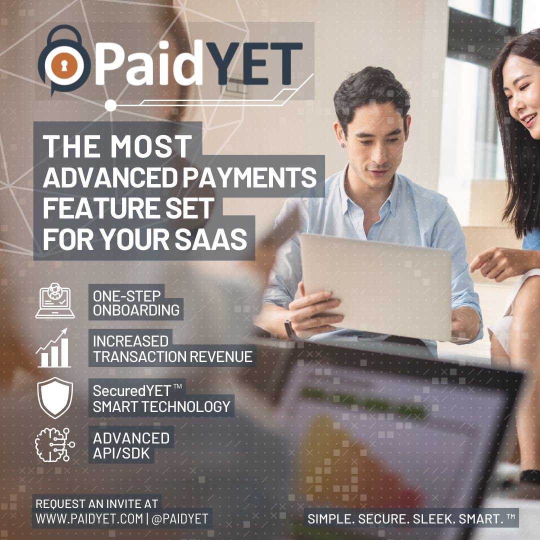 No other payment gateway has the options and flexibility to meet any obstacles while also putting you in control of your SaaS payments like @paidyet.

Visit paidyet.com today to request an invitation to the most advanced payment technology.
👨‍💻💵💳🔐📈