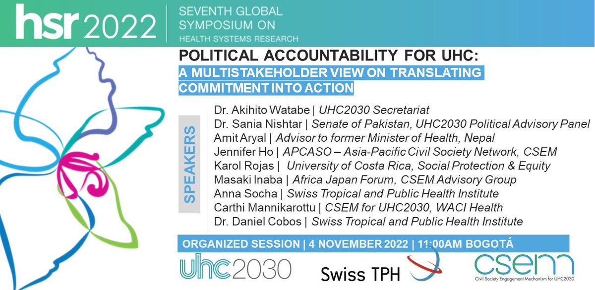 annamsocha's tweet photo. Come join a frank and critical discussion on political accountability for UHC, including:

➡️ Civil society, policymaker, &amp; researcher views on the change needed for #UHC commitment &amp; policy

➡️ Findings from the State of UHC Commitment 

➡️ Participatory discussion! 

#HSR2022 https://t.co/K6d3vUnE9t
