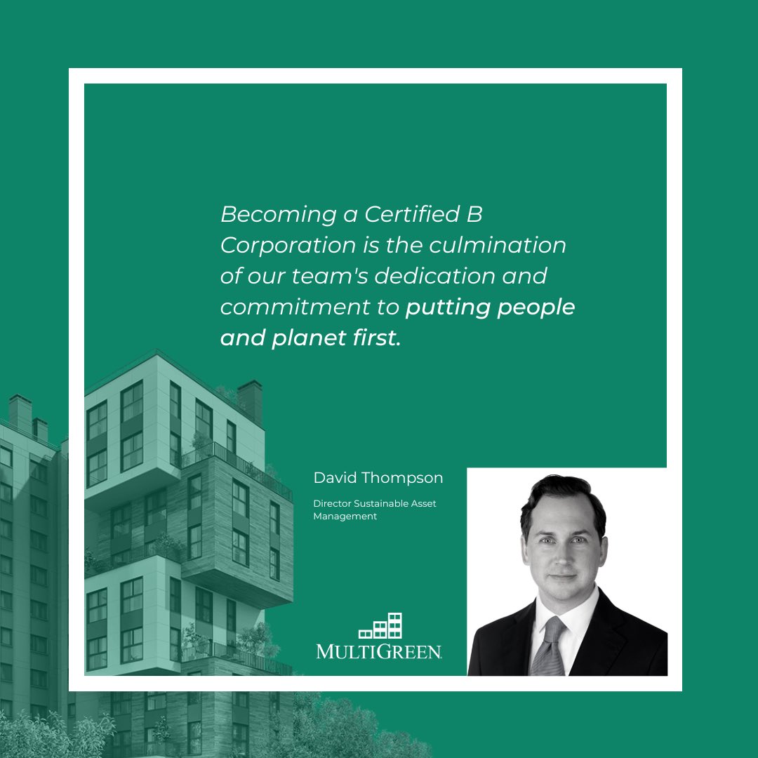 ThinkMultiGreen's tweet photo. “Becoming a Certified B Corporation is the culmination of our team’s dedication and commitment to putting people and planet first.” —David Thompson
#sustainability #bcorp #thinkmultigreen https://t.co/80jj6oBAkm