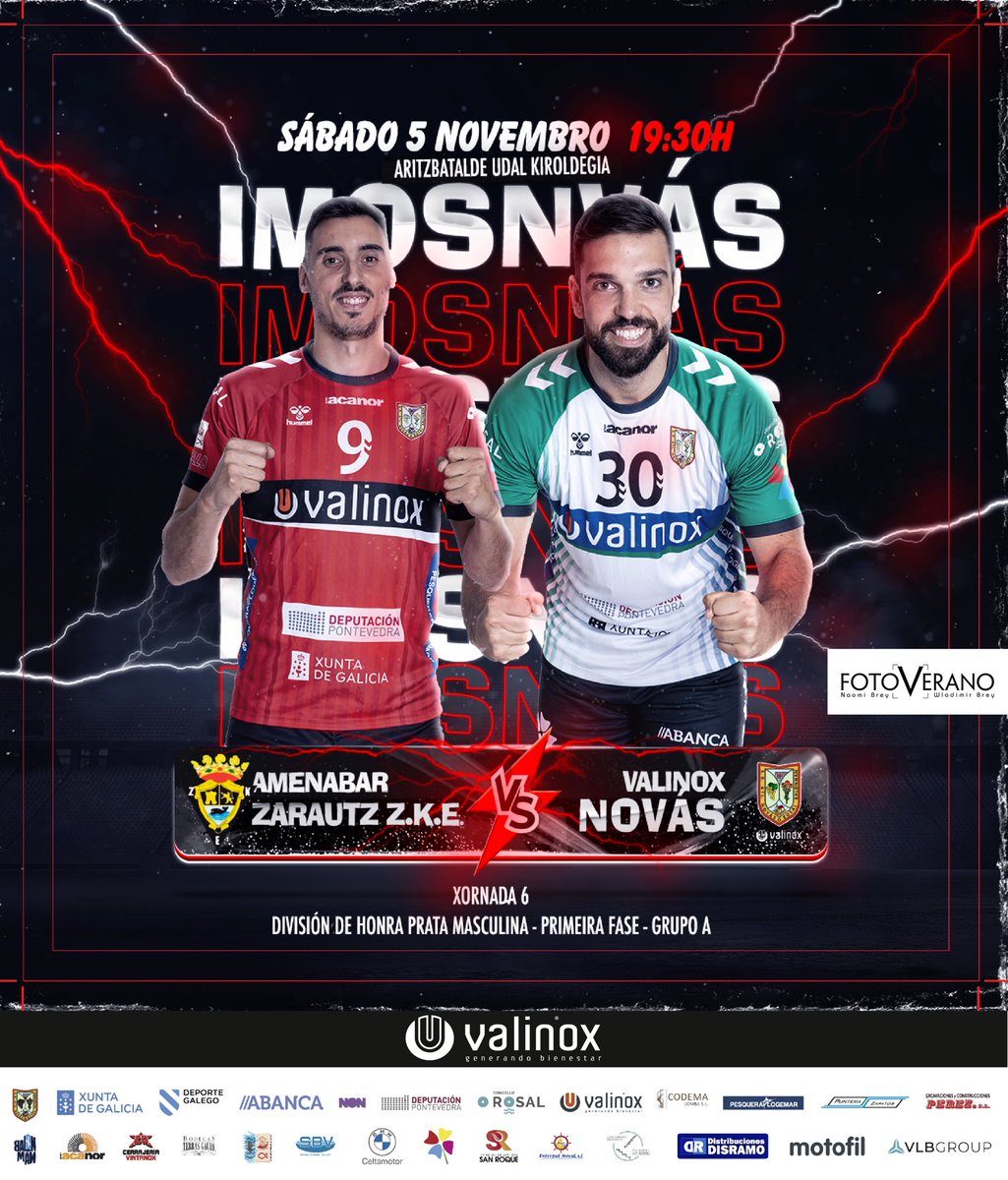 A por un novo obxectivo 🎯 
Con todo a por un novo récord 

Imos Novás 🚀

🗓 Sábado 5|11
⌚️ 19:30h
🤾🏽 AMENABAR ZARAUTZ Z.K.E. ⚔️ VALINOX NOVÁS 
📍 ARITZBATALDE UDAL KIROLDEGIA
🖥 Canle YouTube