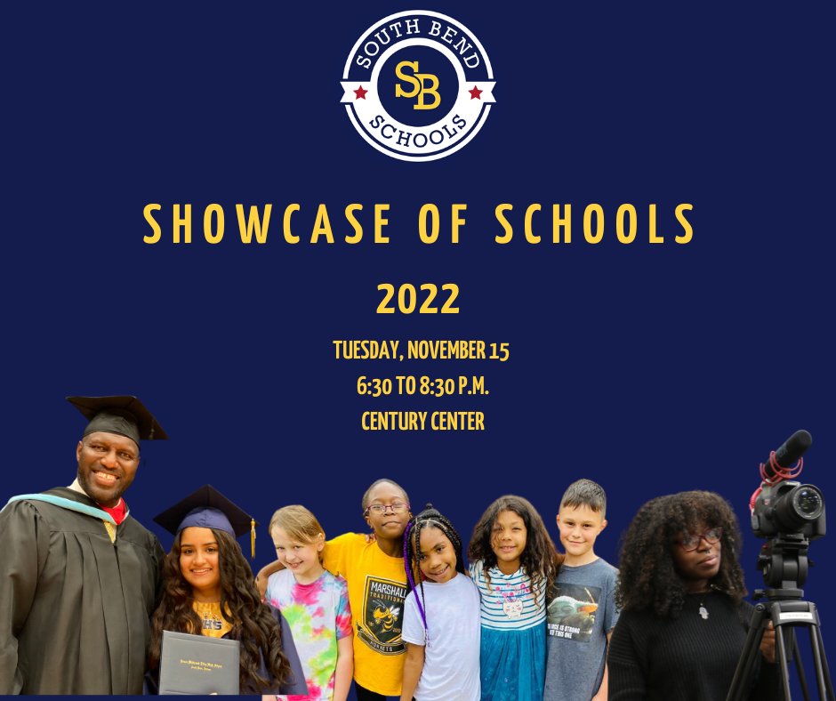 Showcase time! 
See you November 15 at <a href="/centurycenter/">Century Center</a>! Meet our principals, learn about our offerings, enroll in person and leave with your own SBCSC swag. 
More information here: sbcsc.ss10.sharpschool.com/news/s_b_c_s_c…