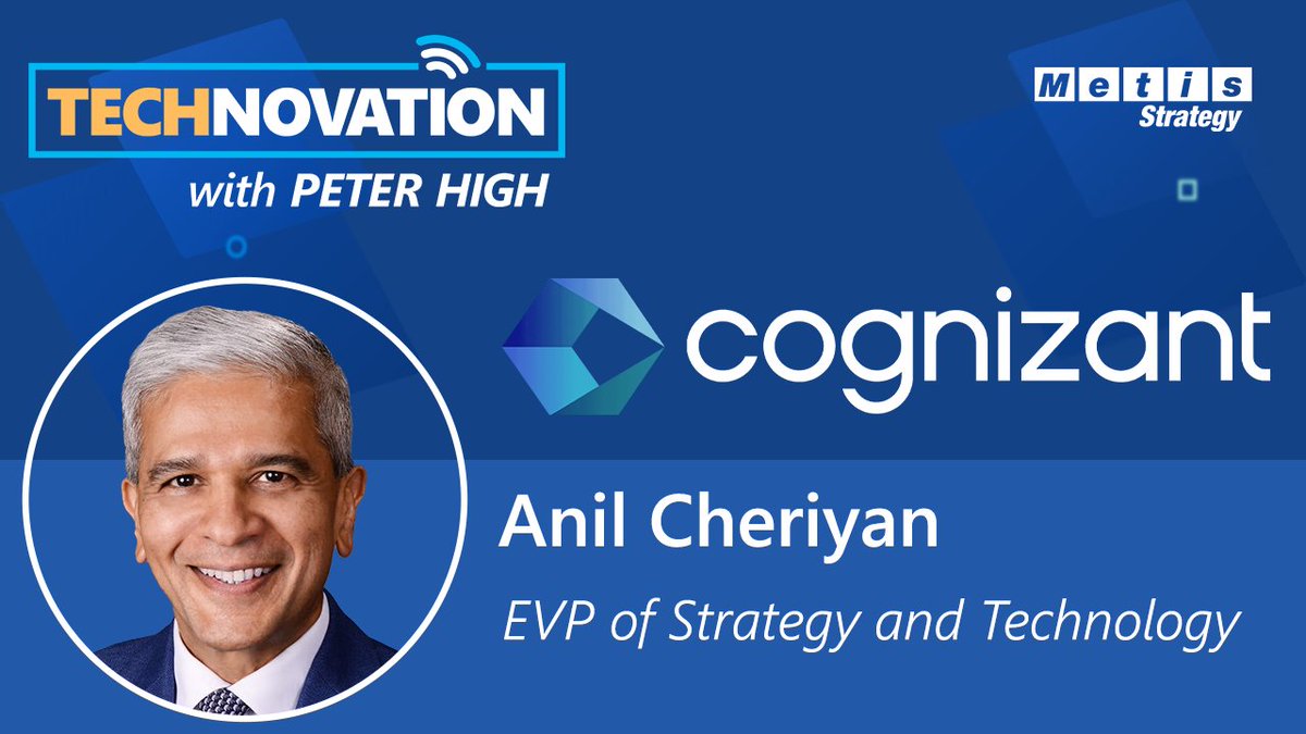 TOMORROW | <a href="/CheriyanAnil/">Anil Cheriyan</a>; EVP, Strategy and Technology 
<a href="/Cognizant/">Cognizant</a>; joins <a href="/PeterAHigh/">Peter High</a> on #Technovation to give his thoughts on the upcoming economic headwinds, the war for talent, and the #FutureOfWork.

Subscribe now:
link.chtbl.com/Technovation