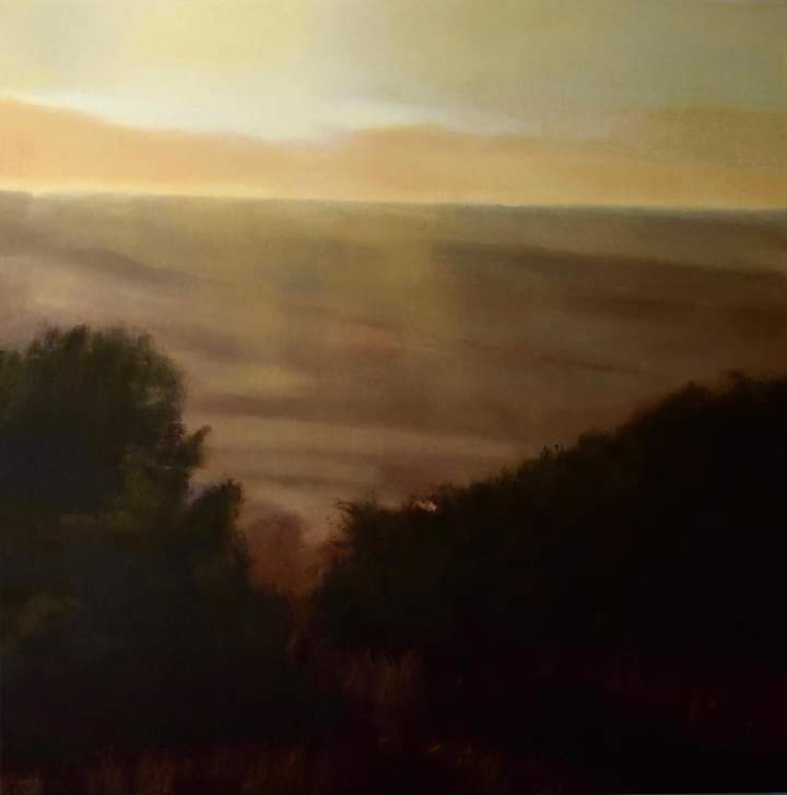 Studio work, oil on canvas, 100cm. Driven by wind swept autumn landscape. This hillside reaches up as a wide bowl up to the far contour, distinctive to the area.  
@cameroncontemporary 
#cameroncontemporary 
<a href="/sdnpa/">South Downs National Park</a>  #southdownsnationalpark  
#modernpainting 
#enpleinairpainting