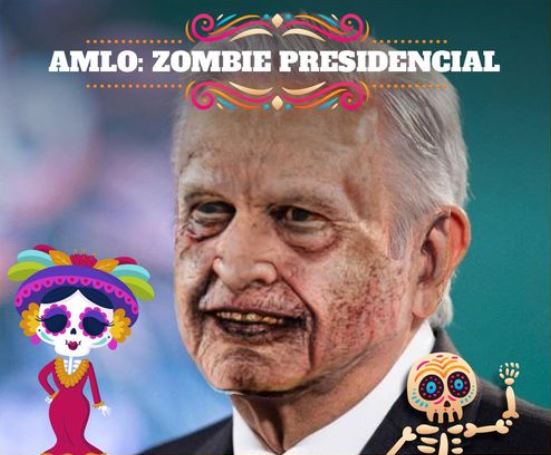 amloloco's tweet photo. @lopezobrador_
“Asusta” en las mañanas en un Palacio grandote. Sus “lloridos” se escuchan a la redonda del zócalo, diciendo que en vida fue el más atacado por sus “adversarios”. #DiaDeMuertos ☠️🎉 https://t.co/ypONP8XL2p