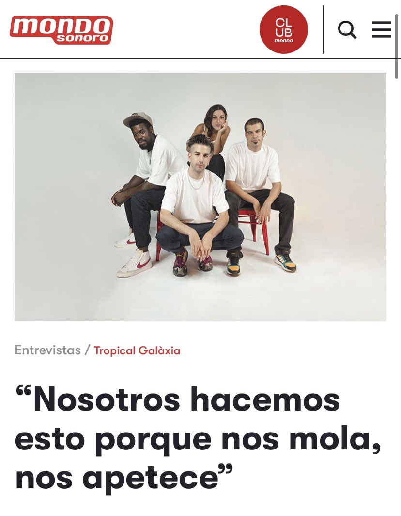 Aquest mes estem a la <a href="/mondo_sonoro/">Mondo Sonoro</a> en paper 👀 👀 👀Nosaltres encara no la tenim així que hem llegit l’entrevista a la web🤭🤭 (Us deixem el link per si voleu fer com nosaltres hehe) mondosonoro.com/entrevistas/tr… Una entrevista exhaustiva però on a la vegada vam riure molt. Gràcies!