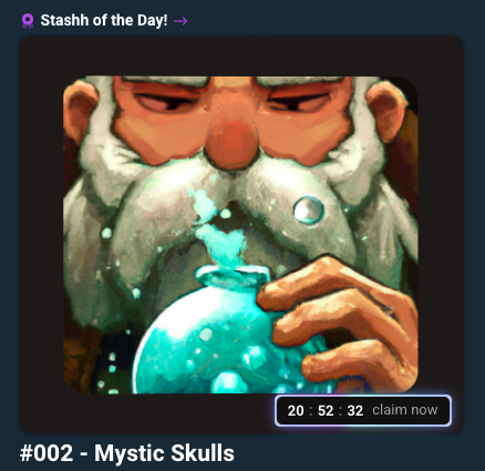 Reminder Stashh of the Day #002 is ready to claim!
stashh.io