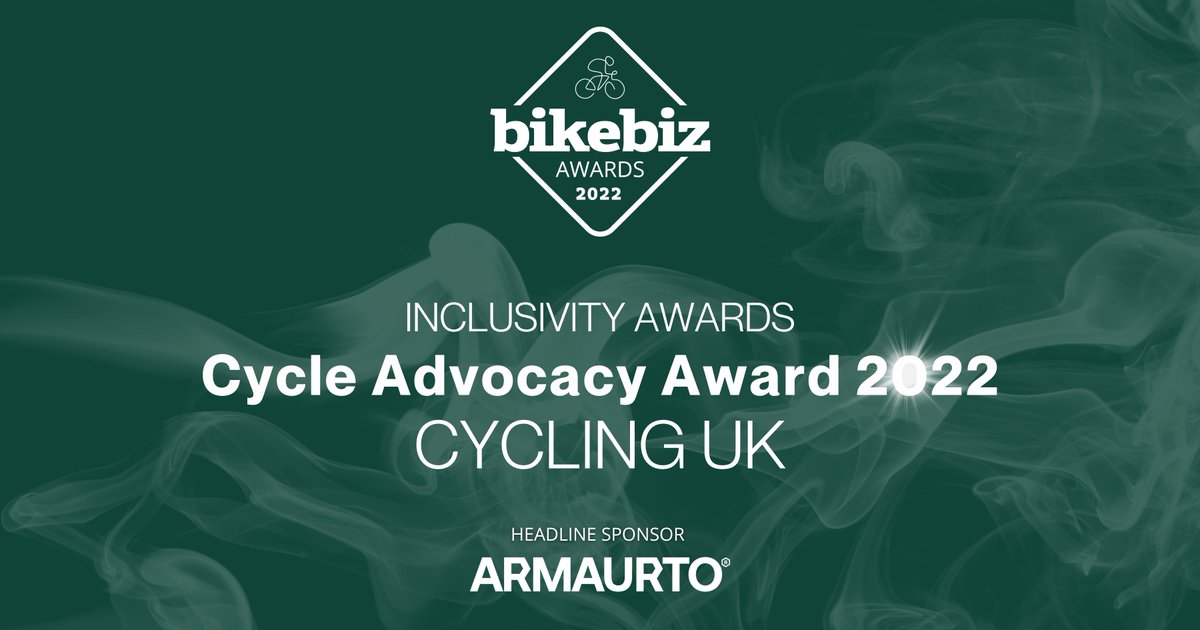 BikeBizOnline's tweet photo. WINNER: Up next is the Cycle Advocacy Award, and the winner is... @WeAreCyclingUK! https://t.co/fVGWmfELey