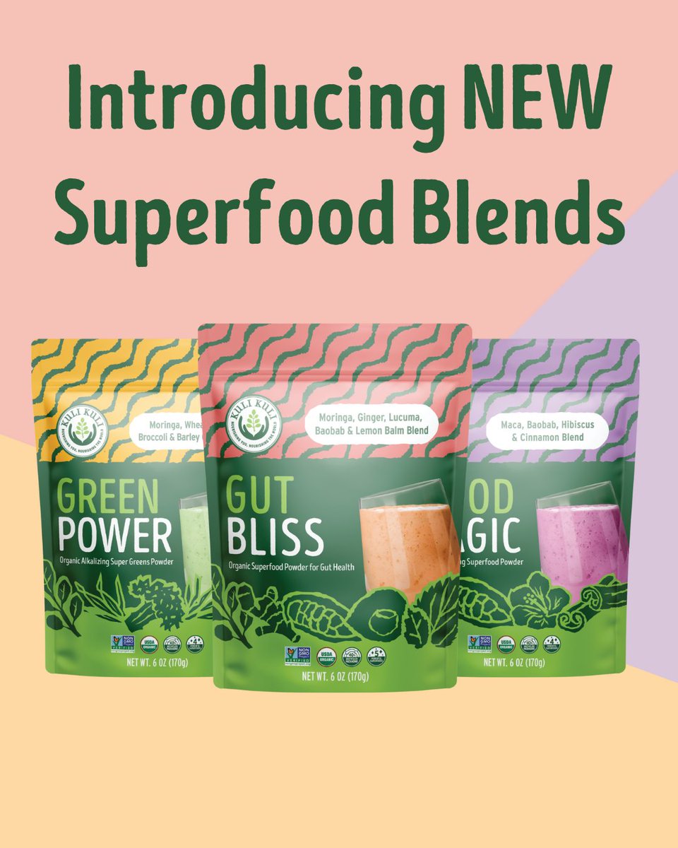 Excited to share <a href="/KuliKuliFoods/">Kuli Kuli Foods</a> new Superfood Blends launch! We're offering a special 20% off launch discount at kulikulifoods.com/collections/su…