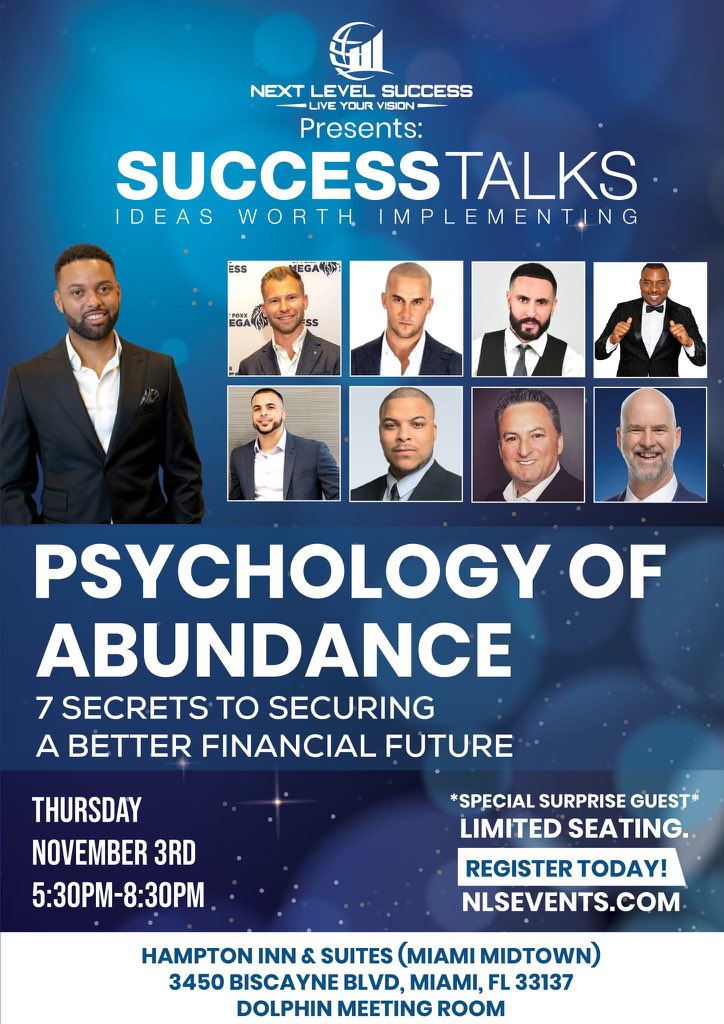 Just got added on as a speaker at Success Talks tomorrow night with some incredible entrepreneurs. If you’re in Miami pop in 🎤