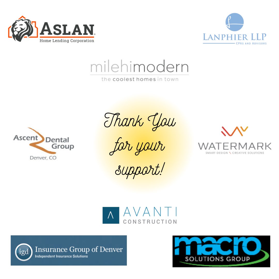 We would like to thank our school sponsors.  We appreciate your support!
<a href="/milehimodern/">milehimodern</a> 
@AslanLending
Lanphier LLP
<a href="/IGDenver/">IGDenver</a> 
macrosolutionsgroup.com
<a href="/WatermarkAgency/">Watermark</a> 
Avanti Construction
<a href="/AscentDental/">Ascent Dental Denver</a>