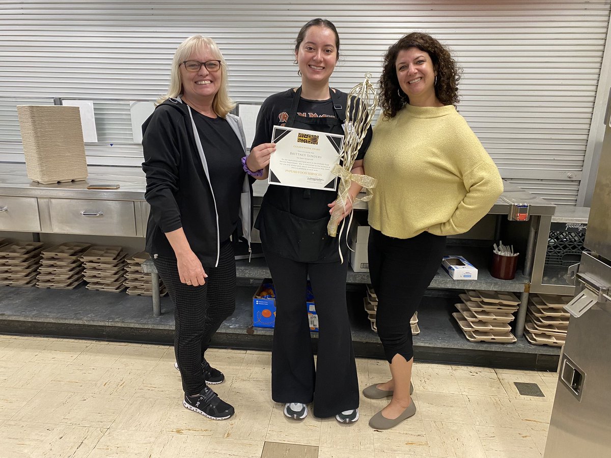 PVFoodServices's tweet photo. Congrats to Brittney Sanders! Our October Golden Whisk Award recipient. Thank you Britney! https://t.co/g9TDk09ZS4