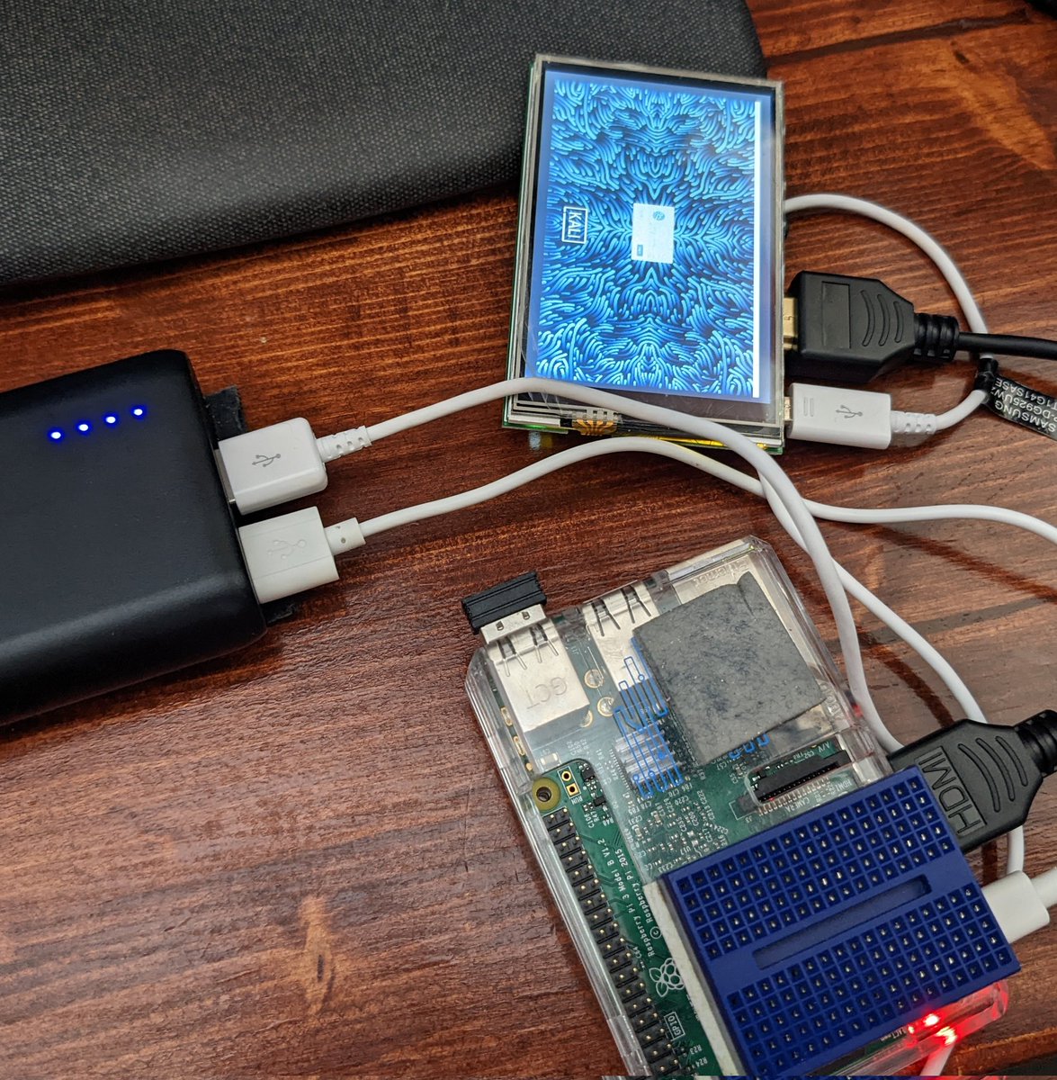 cybersec_nerd's tweet image. Big projects start with small steps. Verifying I have working displays before starting a build list for my #cyberdeck project. Goal is to build out the tools needed to audit a small business network and endpoints with as much automation as I can incorporate with #opensource