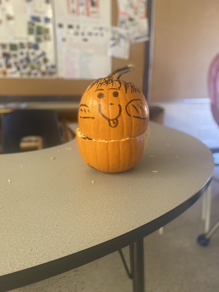We took a few days to get our exploding pumpkin to burst. Of course, as soon as the Ss left for the day, it popped! 241 elastics but lots of fun!