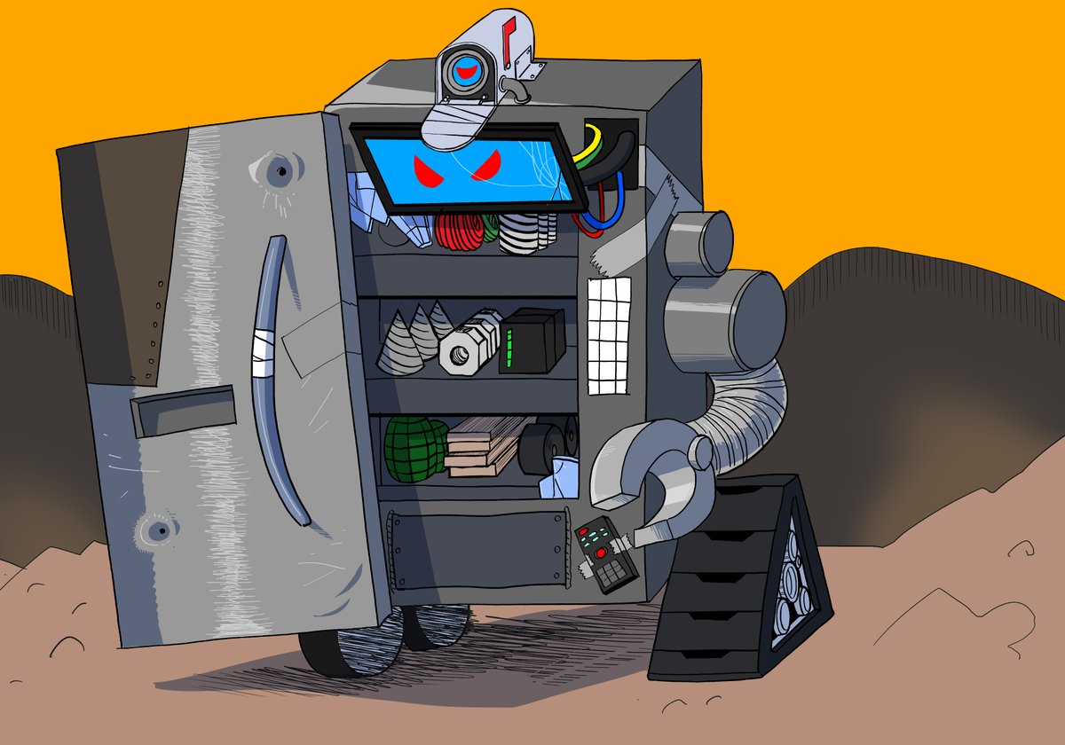 This week's Scrapbots art drop, Asset Bot! #cardgame #boardgames #art #tabletopgames