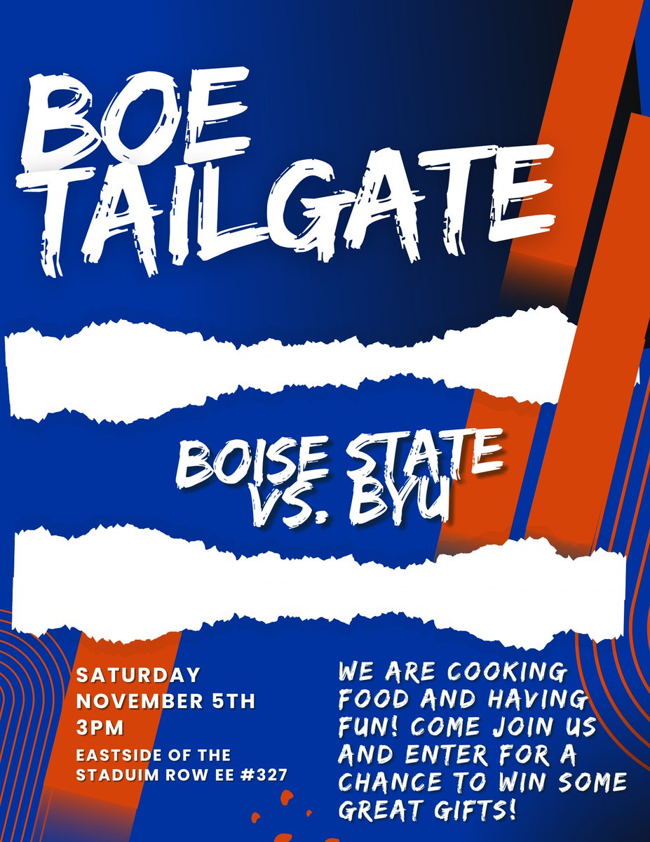 BoiseXerox's tweet photo. We will be tailgating for the BSU - BYU game on Saturday the 5th starting at 3:00pm. We will have food, drinks, music, and a 70" TV. Come join us and enter into a drawing for some incredible prizes including ski passes!

#boise #boisestatefootball #idaho #boiseidaho https://t.co/5OWmOaS8mJ