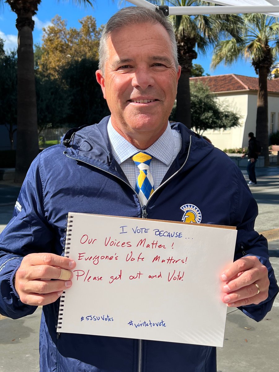 SJSUvotes's tweet image. Spartans are sharing why it’s important to vote. @sjsu #WriteToVote #sjsuvotes @sjsucoss