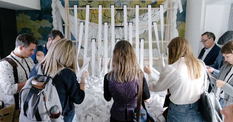 c2montreal's tweet photo. What happens when you play with textures, the senses and thought-provoking questions? A #C2MTL22 lab, that’s what.
@angie_lbd, Villedepluie - André Rainville