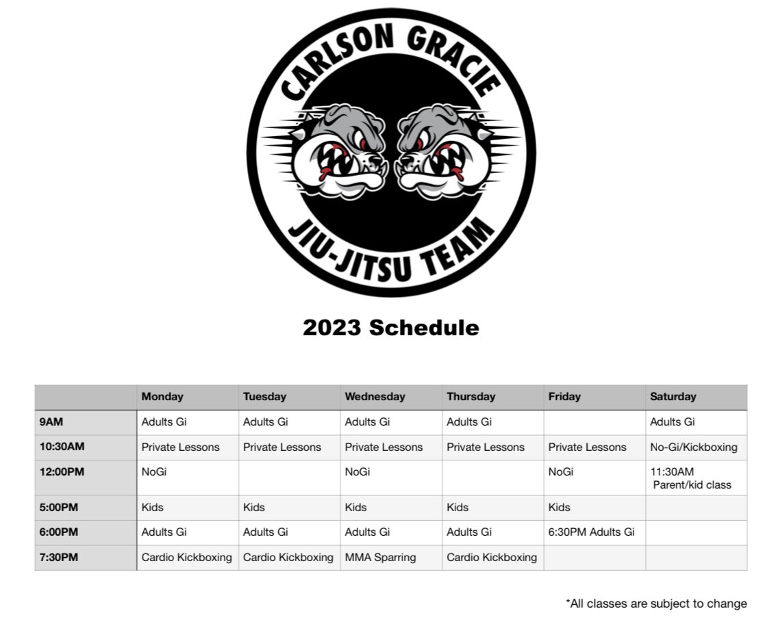 nado_dex's tweet photo. Schedule update New 12PM classes added #jiujitsuanaheim #jiujitsuyorbalinda https://t.co/Pb55023l8Y