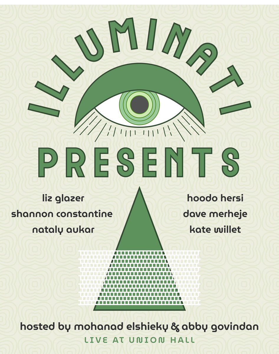 Union Hall (@unionhallny) on Twitter photo WED 11/30: The Illuminati Presents with <a href="/abbygov/">abby govindan</a> and <a href="/MohanadElshieky/">Mohanad Elshieky</a>!
Featuring:
β <a href="/natyourcolor/">Nataly Aukar</a>
β <a href="/ElizabethGlazer/">Liz Glazer</a>
β <a href="/katewillett/">Kate Willett</a>
β <a href="/hoodocomedy/">Hoodo</a>
β <a href="/constantlyshan/">mess</a>
β @DaveMerheje
β <a href="/jestom/">james tom</a>
π: bit.ly/3gk1cz3 WED 11/30: The Illuminati Presents with <a href="/abbygov/">abby govindan</a> and <a href="/MohanadElshieky/">Mohanad Elshieky</a>!
Featuring:
β <a href="/natyourcolor/">Nataly Aukar</a>
β <a href="/ElizabethGlazer/">Liz Glazer</a>
β <a href="/katewillett/">Kate Willett</a>
β <a href="/hoodocomedy/">Hoodo</a>
β <a href="/constantlyshan/">mess</a>
β @DaveMerheje
β <a href="/jestom/">james tom</a>
π: bit.ly/3gk1cz3
