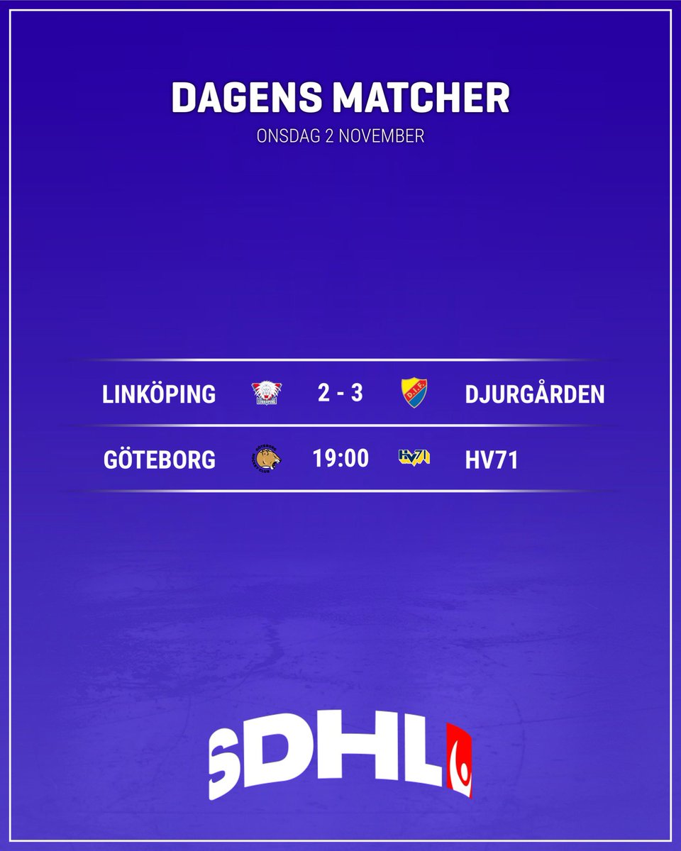 SDHLse's tweet photo. Djurgården tar fjärde raka - besegrar Linköping ikväll!
#LHCDIF #SDHL #twittpuck #ishockey #svsdhl https://t.co/GUysv3FwRP