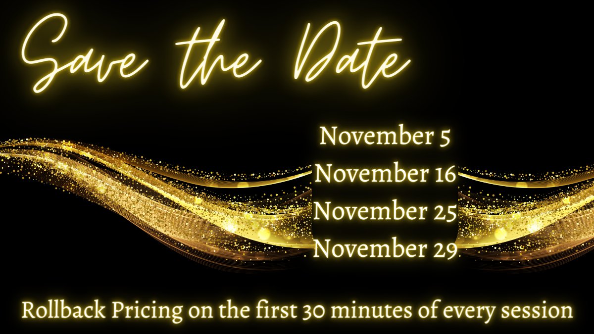 EnchantrxHarper's tweet photo. There is So Much going on this month, you're going to need a calendar to keep up.

We've got four dates with rollback pricing on the first half hour of your session; under 30 minutes? too bad, so sad, no rollback for you. but you're going to want to take advantage of this one! https://t.co/wD2ytWb7aY