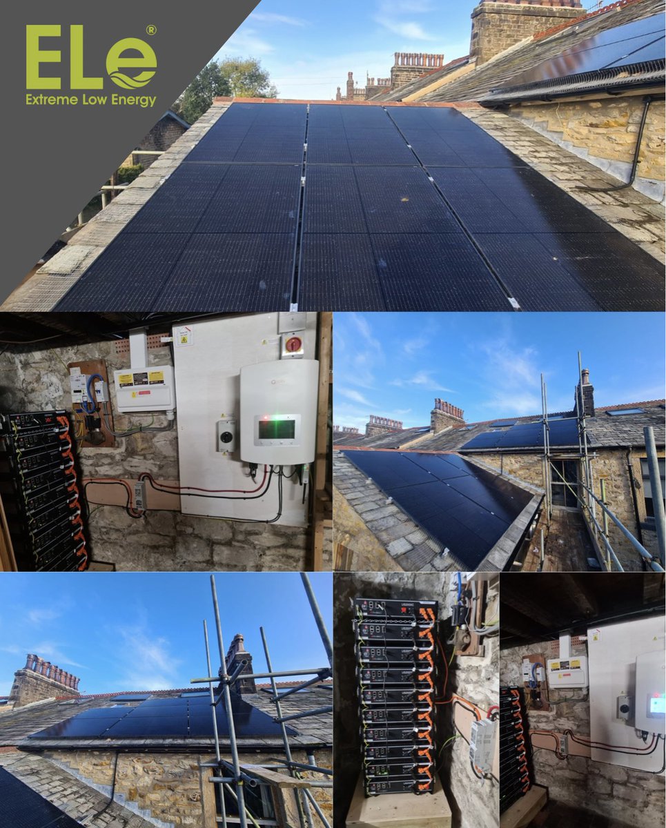 ELowEnergy's tweet photo. LATEST INSTALLATION ☀️ 

4.8kw of #Solar with bird protection and 24kw of battery storage. 

This system is compatible with #OctopusEnergy tariffs. This customer is paying 7.5p per kilowatt for their electricity between 00:30am and 4:30pm. 

#solarpanels #solarenergy (1/2) https://t.co/jrZwV493Qz