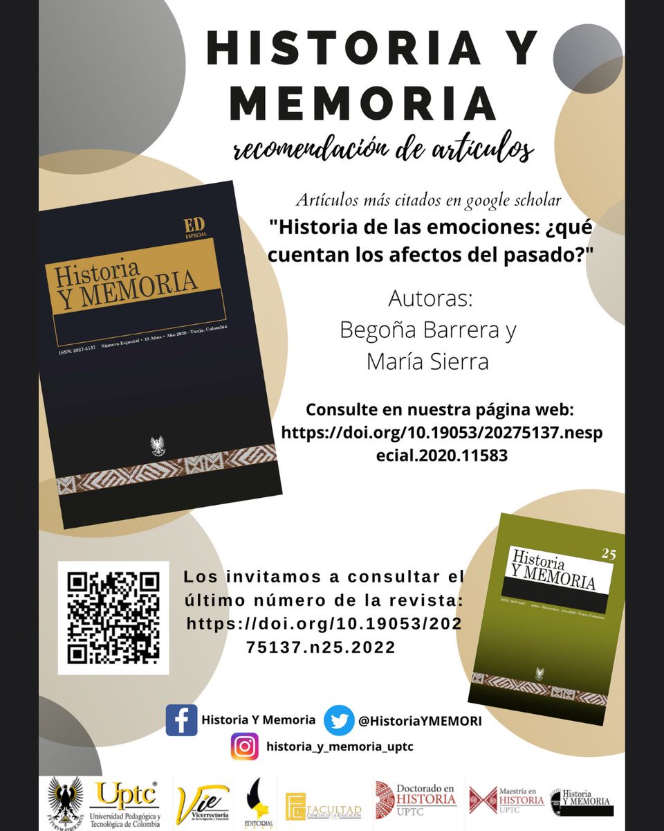 HistoriaYMEMORI's tweet photo. Los invitamos a leer nuestro artículo recomendado.
@lolasierra64
Enlace artículo: https://t.co/pQ7G8bCu0g
Enlace último número: https://t.co/TU7PrhKjDY
#EditorialUptc #investigacion #investigaciónhistorica #begoñabarrera #maríasierra https://t.co/kUIzLhfwxe