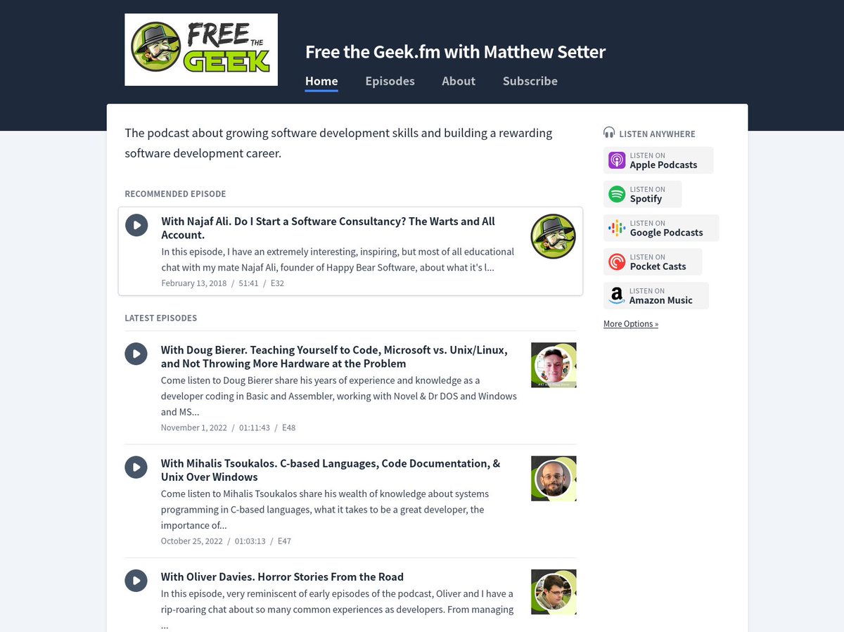 I'm working on a better look and feel for the podcast website. It's a work in progress, but what do you think? Better? Let me know your thoughts.