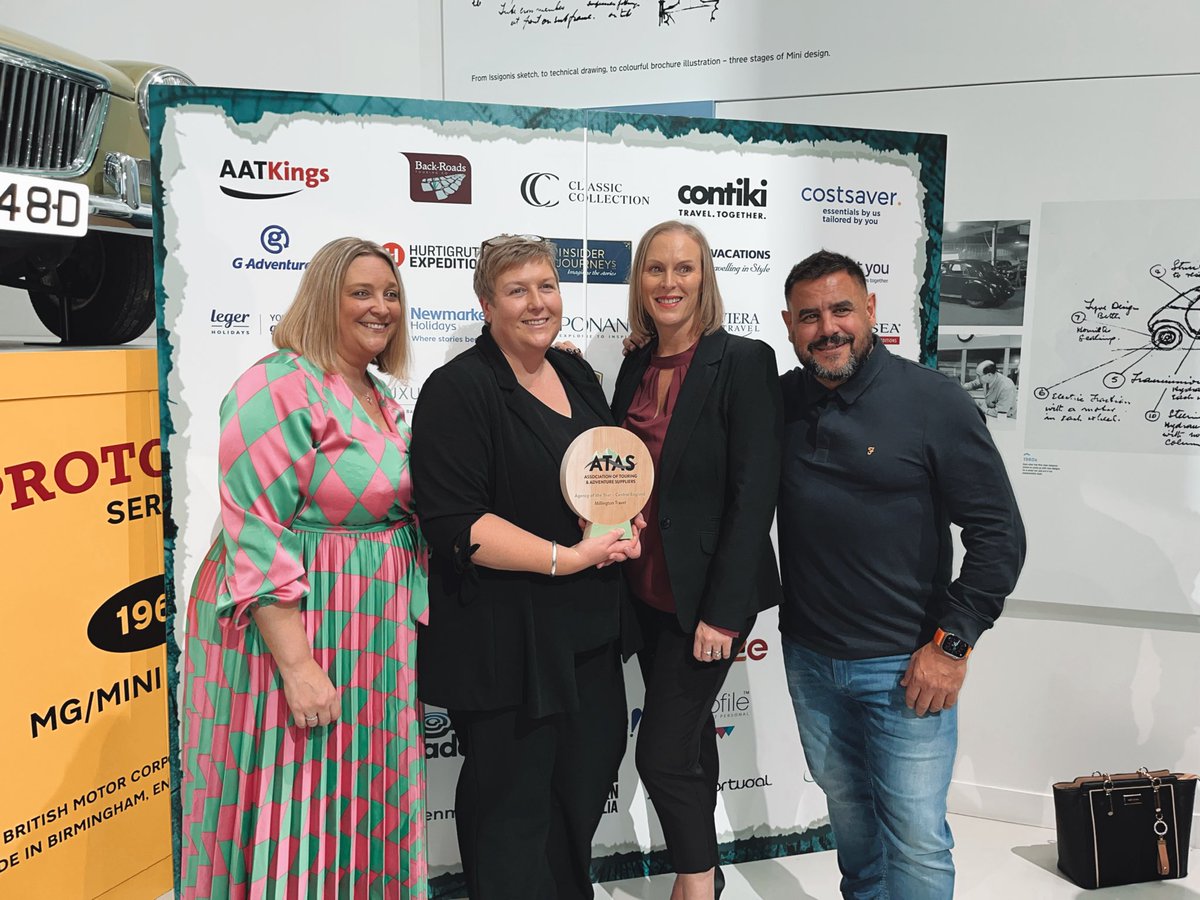 ATAS_travel's tweet photo. Congratulations @MillingtonTrav for your Agency of the Year- Central England Award 👏 #atasconf22 https://t.co/0mTAHn20Ea