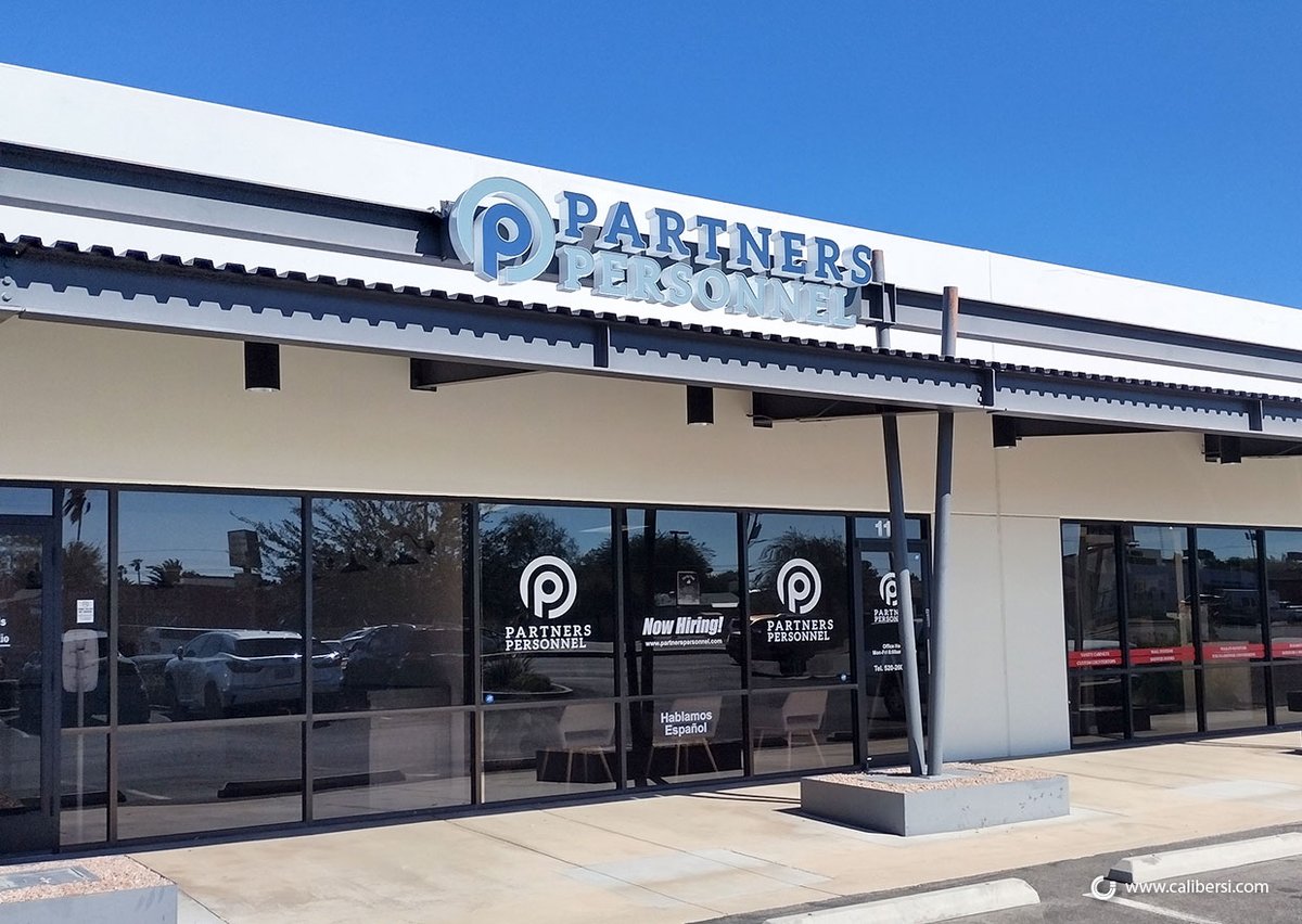 caliberwraps's tweet photo. Partners Personnel is having success with lighted storefront signs in Irvine. Here is what this looks like. https://t.co/lTWrDEFV1k 
#BuildingSigns #IlluminatedBusinessSigns #StorefrontSignsInIrvine https://t.co/r54umgGRpN