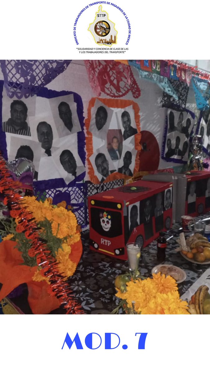 abyle_25's tweet photo. En memoria de los compañeros que ya no están con nosotros, el @sttpcdmx @CSSTTPDF rinde un homenaje sincero a través de las #OfrendasDeMuertos, elaboradas por parte de los socios combativos de cada uno de los módulos que integran esta gran Organización Sindical🕯️🙏
#DíaDeMuertos https://t.co/Ki445MSZdX